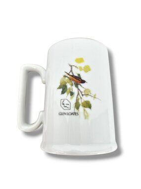 Viletta Glen Loates Oriole Hummingbird Flower Porcelain Mug Gold Rim